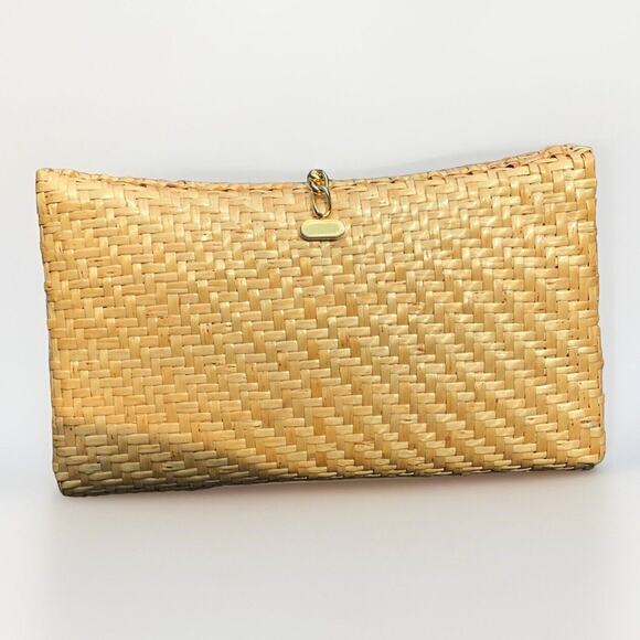 Vintage Susan Gail Roberto Ricci Lacquered Rattan Wicker Clutch Purse Bag Italy - Picture 2 of 8